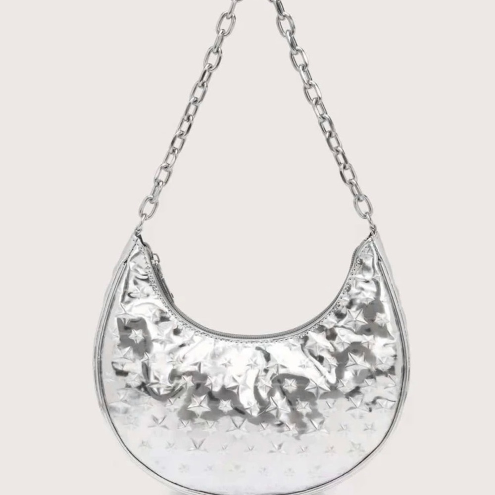 Metallic Chain Shoulder Purse